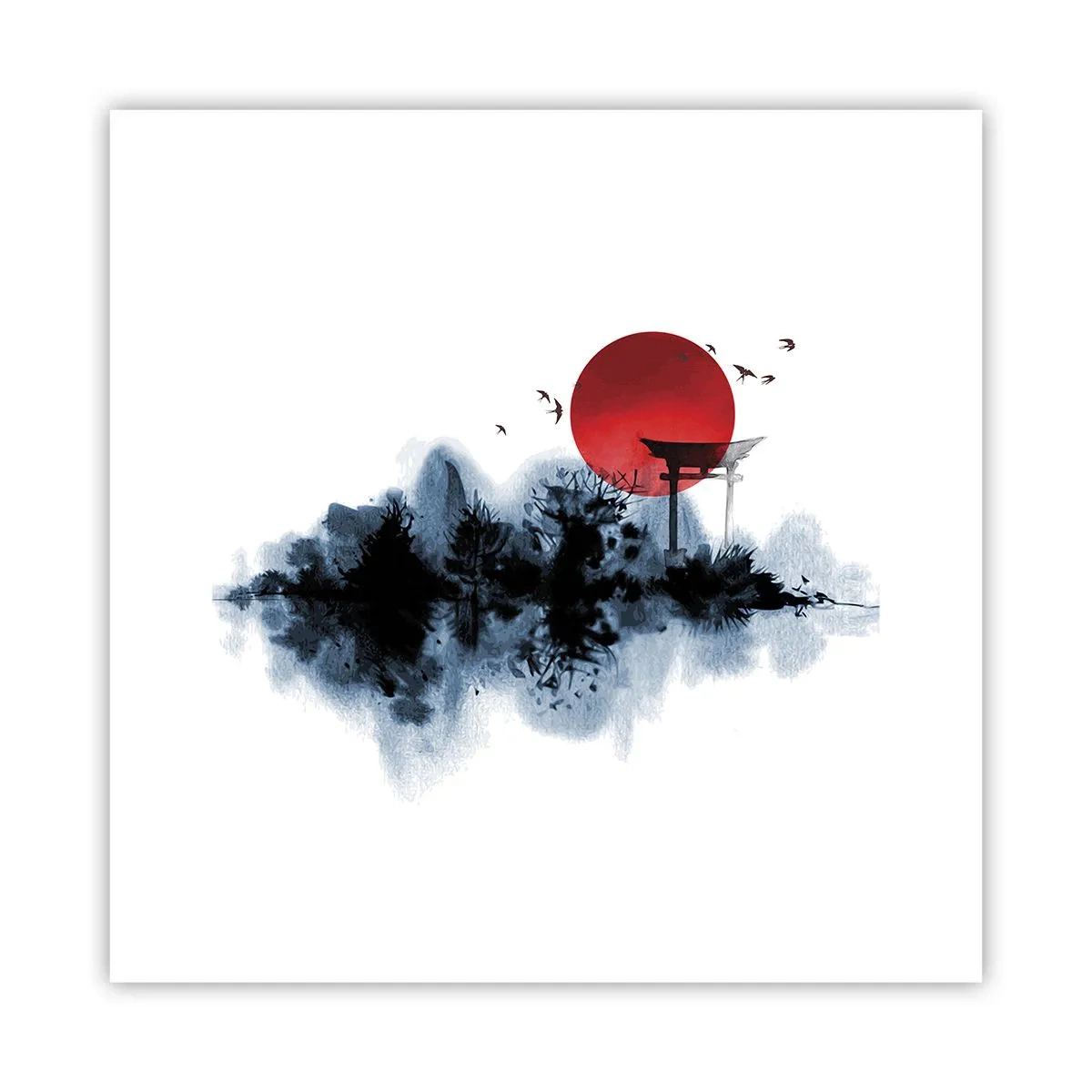 Plakat - Japoński widok - 30x30 cm
