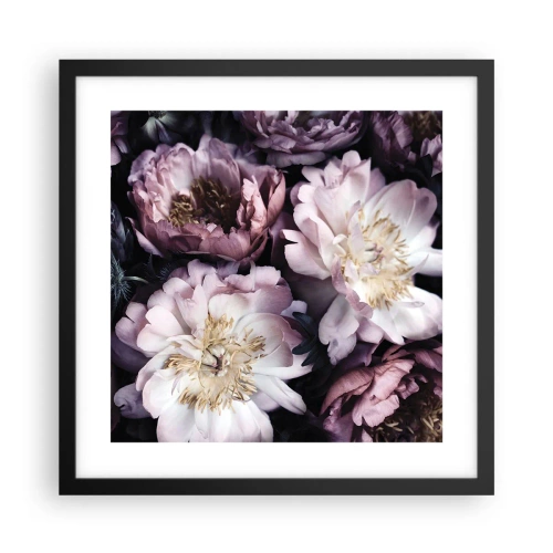 Plakat w czarnej ramie - Bukiet w dawnym stylu - 40x40 cm