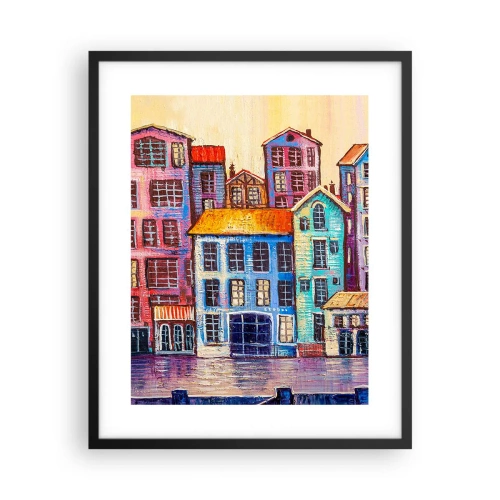 Plakat w czarnej ramie - Miasto jak z bajki - 40x50 cm
