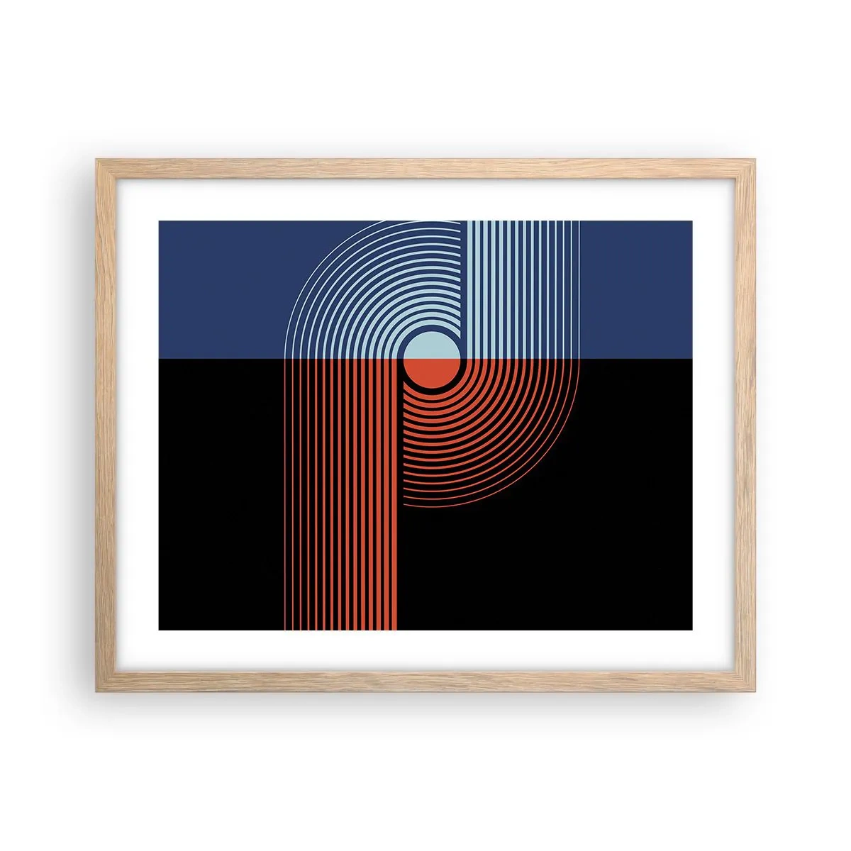 Plakat w ramie jasny dąb - W geometrycznym uścisku - 50x40 cm