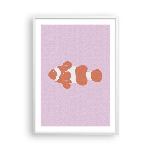 Plakat w białej ramie - W koralu jej do twarzy i do ogona - 50x70 cm