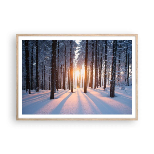 Plakat w ramie jasny dąb - Wyraźnie czarno na białym - 100x70 cm