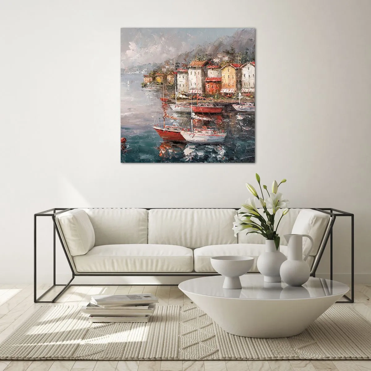 Obraz na szkle - Romantyczna przystań - 40x40 cm
