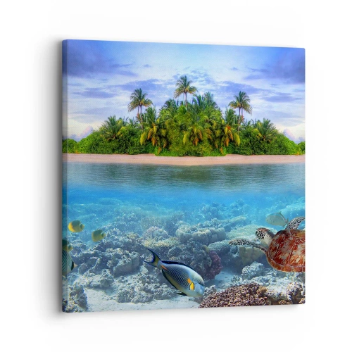 Obraz na płótnie - Niebiańska wyspa zaprasza - 30x30 cm