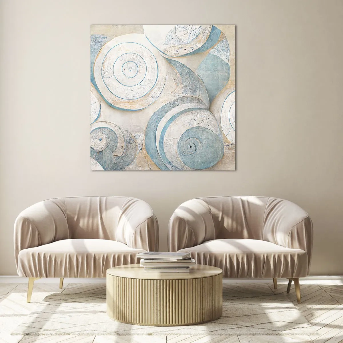 Obraz na szkle - Co kryje muszla? - 60x60 cm