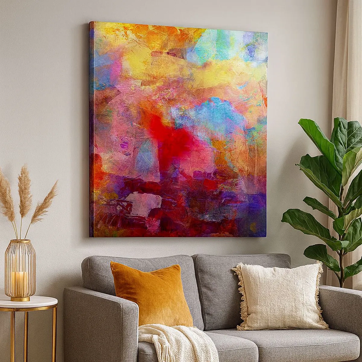 Obraz na płótnie - Zajrzeć do środka tęczy - 30x30 cm