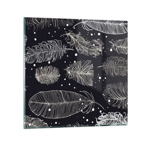 Obraz na szkle - Pierzasta koronka - 60x60 cm