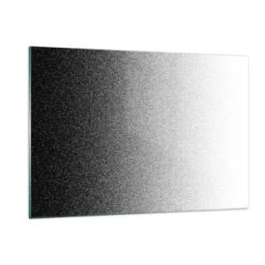 Obraz na szkle - Czarno-biały gradient z efektem ziarnistości i światła - 120x80cm - W stronę światła - Nowoczesna dekoracja ścienna do salonu, kuchni i sypialni ARTTOR