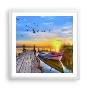 Plakat w białej ramie - Do widzenia, do jutra - 50x50 cm
