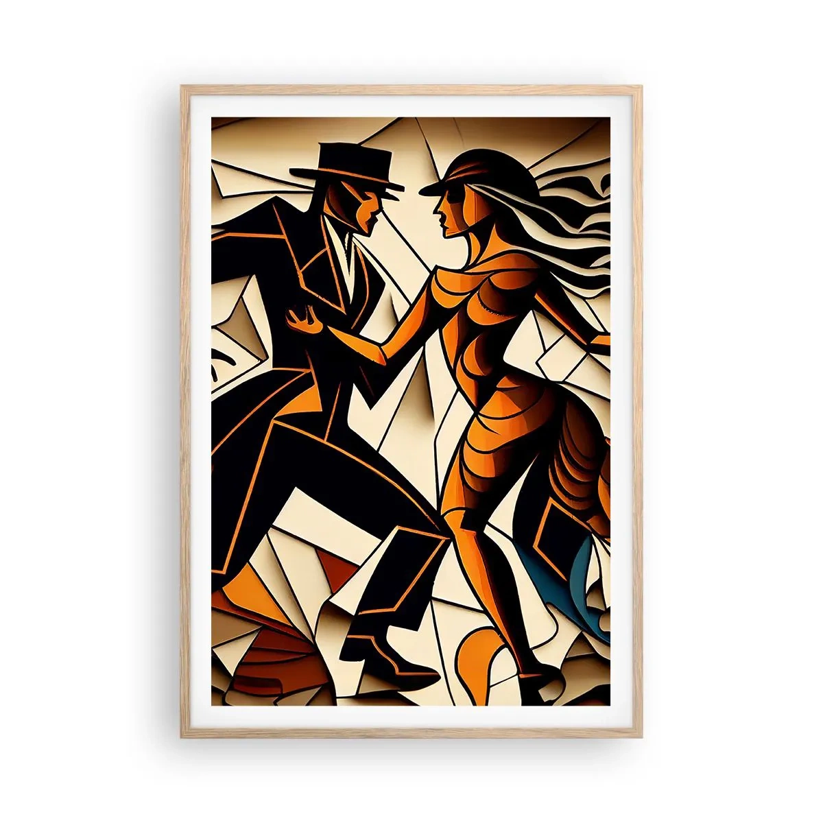 Plakat w ramie jasny dąb - Taniec pasji i namiętności - 70x100 cm