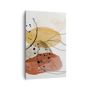Obraz na płótnie - Abstrakcyjne plamy w odcieniach beżu, żółci i czerwieni - 80x120cm - Jak powietrze lekkie, przejrzyste - Nowoczesna dekoracja ścienna do salonu i sypialni ARTTOR