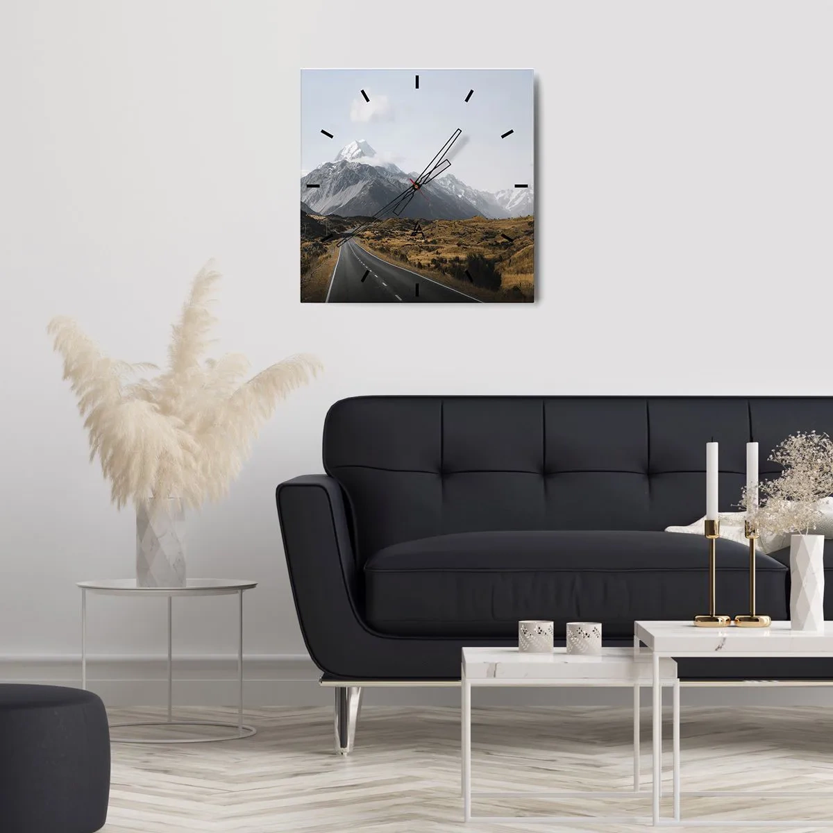 Zegar ścienny - Droga do serca gór - 40x40 cm