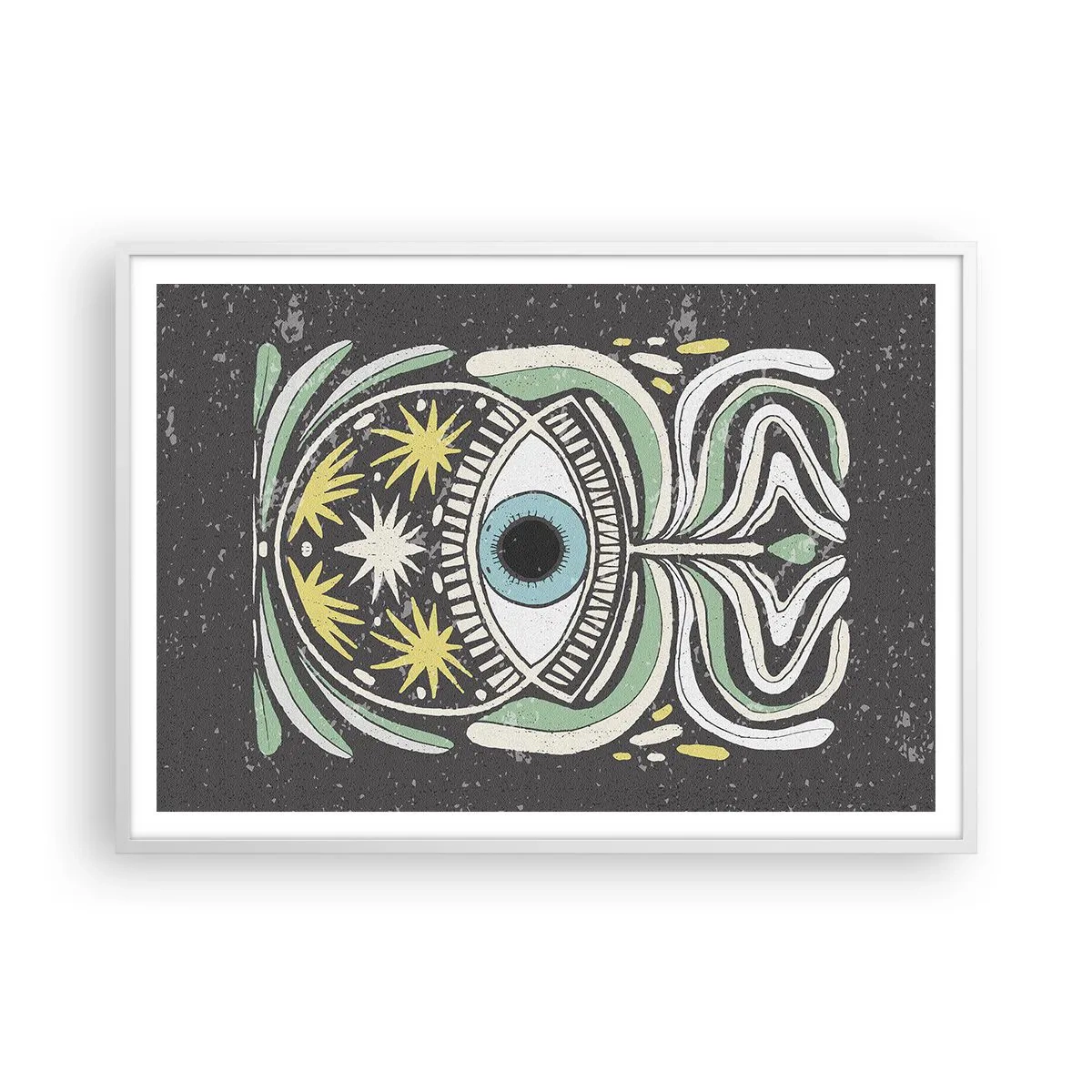 Plakat w białej ramie - Plemienne rytuały - 100x70 cm