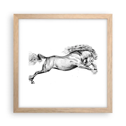 Plakat w ramie jasny dąb - Zatrzymany w galopie - 30x30 cm