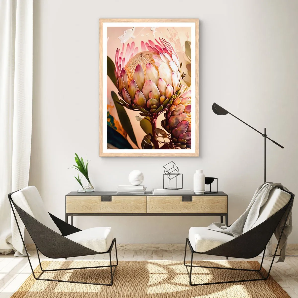 Plakat w ramie jasny dąb - Czule objęte - 61x91 cm