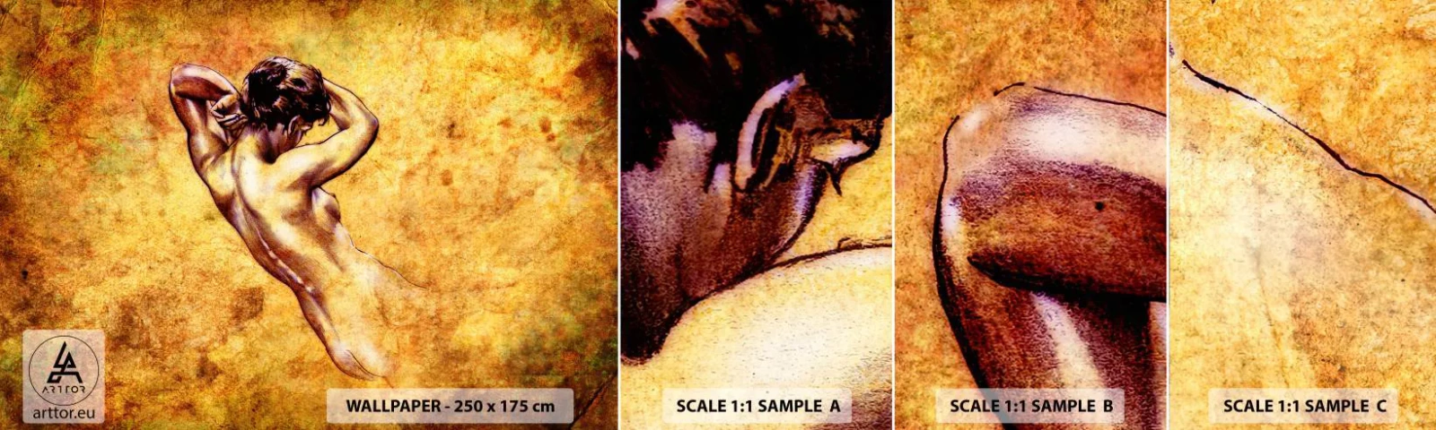 Fototapeta Próbka Samoprzylepna Deluxe Sticker - Odkryta, ale wciąż tajemnica - Kobieta, Akt, Sztuka - 100x30 cm