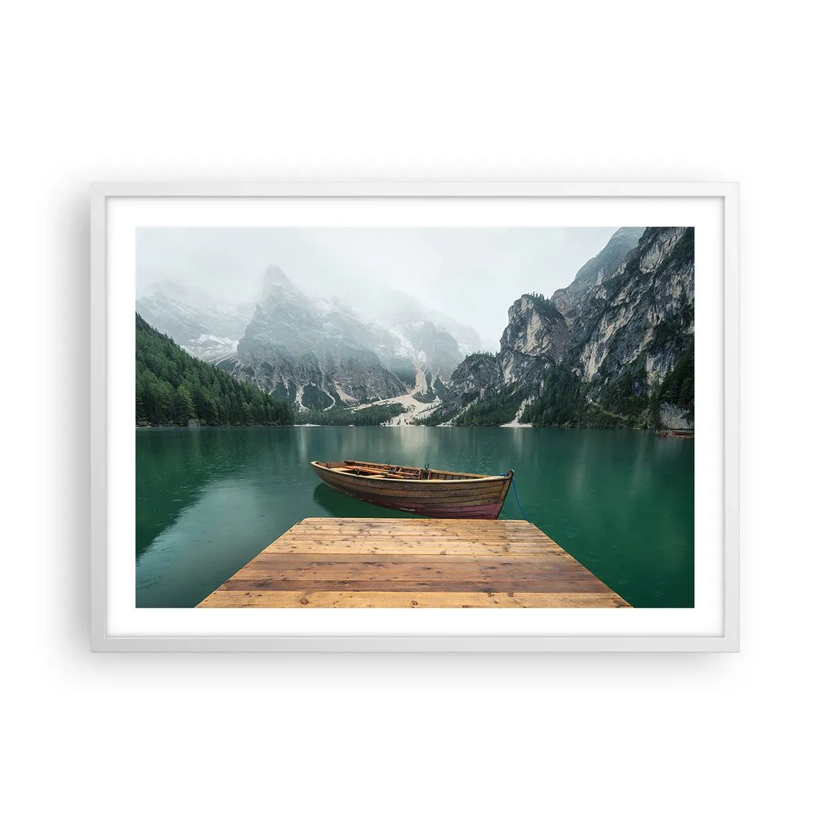 Plakat w białej ramie - "I dumne opoki czoła" - 70x50 cm