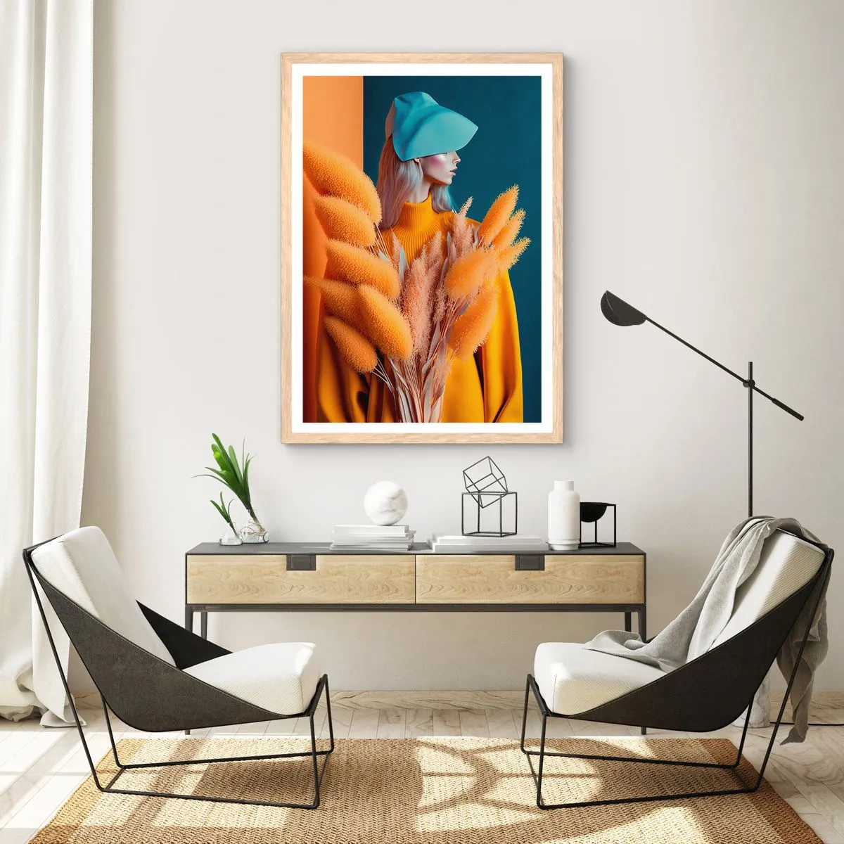 Plakat w ramie jasny dąb - Portret puszysty - 30x40 cm