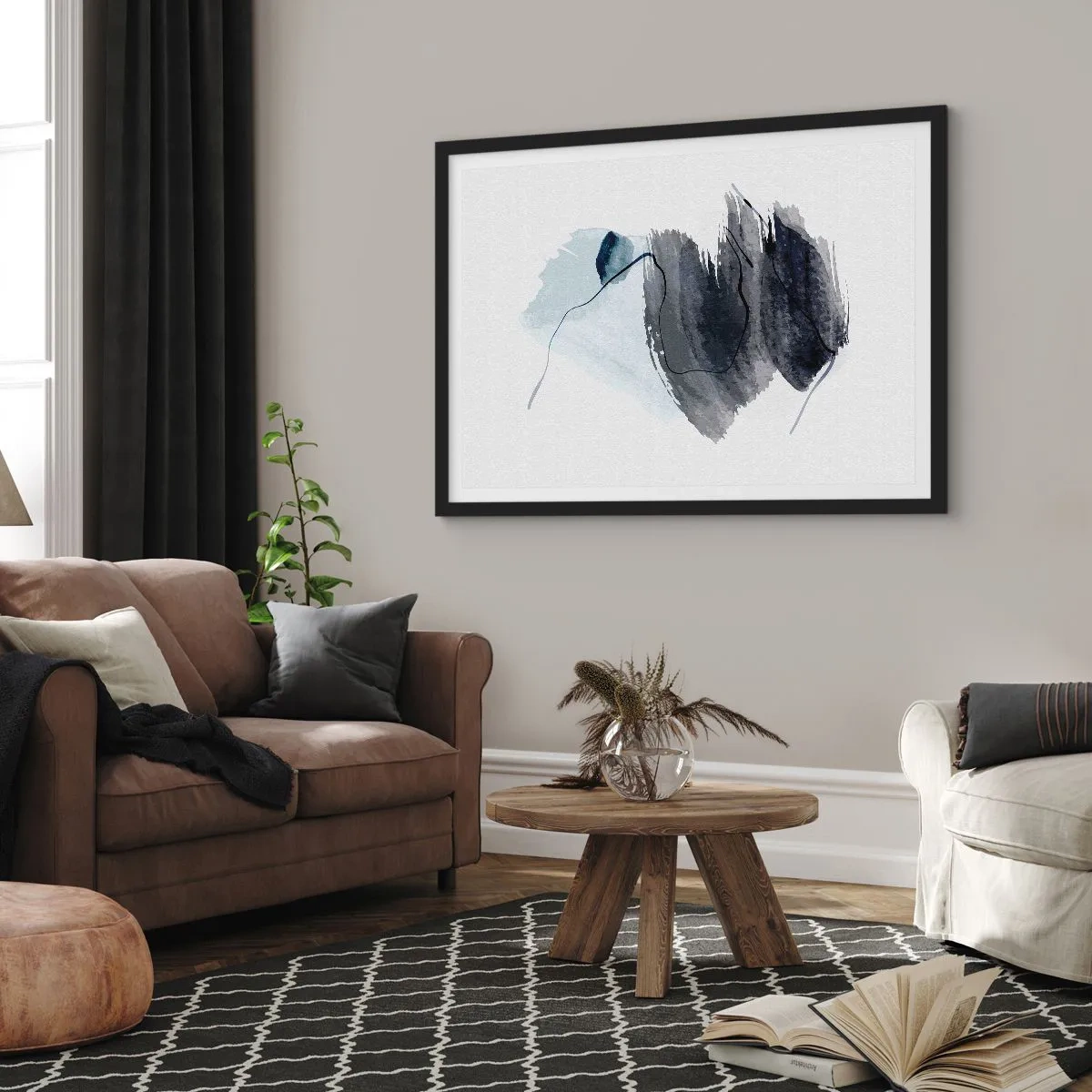 Plakat w czarnej ramie - Intensywność i ruch - 50x40 cm