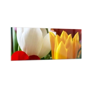 Obraz na szkle - Tulipanowa gorączka - 100x40 cm