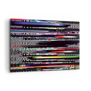 Obraz na płótnie - Kolorowe linie i piksele w abstrakcyjnym stylu - 120x80cm - Obraz konrolny rzeczywistości - Nowoczesna dekoracja ścienna do salonu, kuchni i sypialni ARTTOR