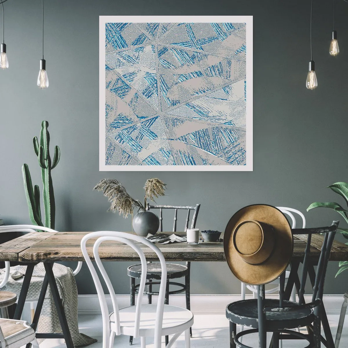 Plakat - W szaroniebieskim labiryncie - 40x40 cm