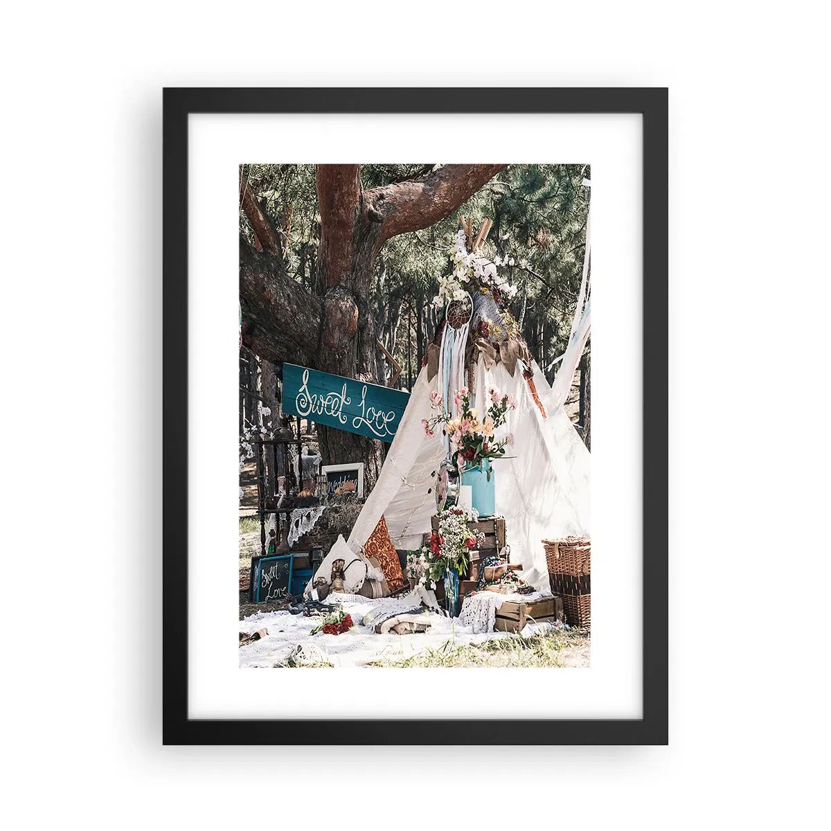 Plakat w czarnej ramie - Make love… - 30x40 cm