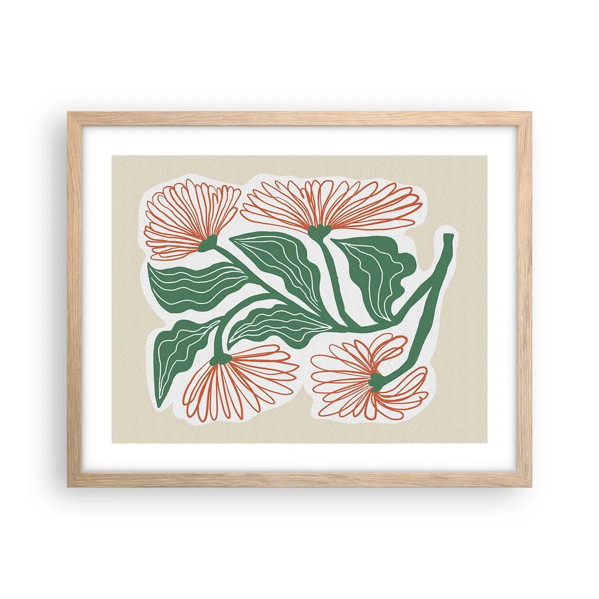 Plakat w ramie jasny dąb - Ludowe i nowoczesne - 50x40 cm