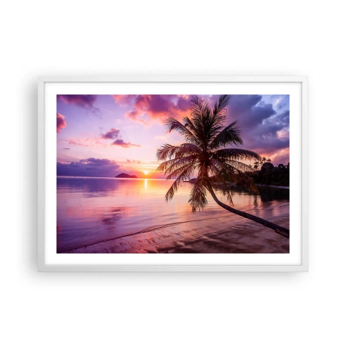 Plakat w białej ramie - Błogość aż po horyzont - 70x50 cm