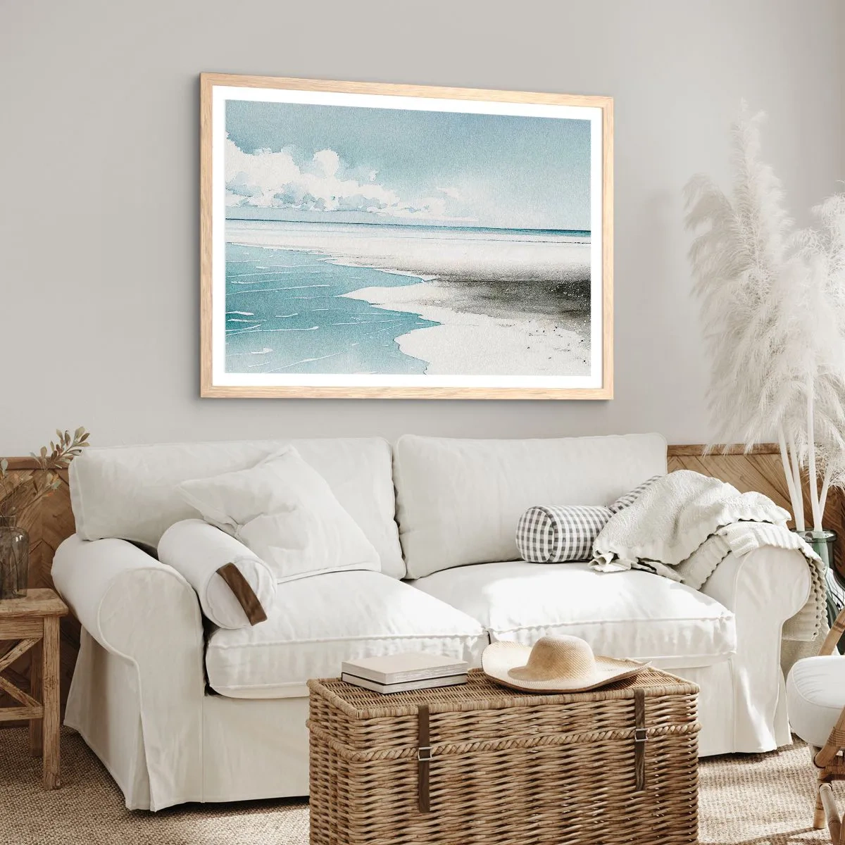 Plakat w ramie jasny dąb - Łagodny przypływ - 40x30 cm