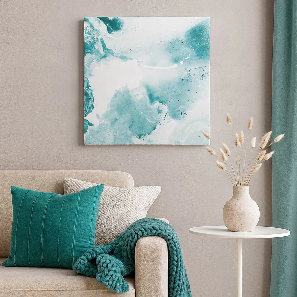 Obraz na płótnie - Rozlewiska błękitu - 30x30 cm