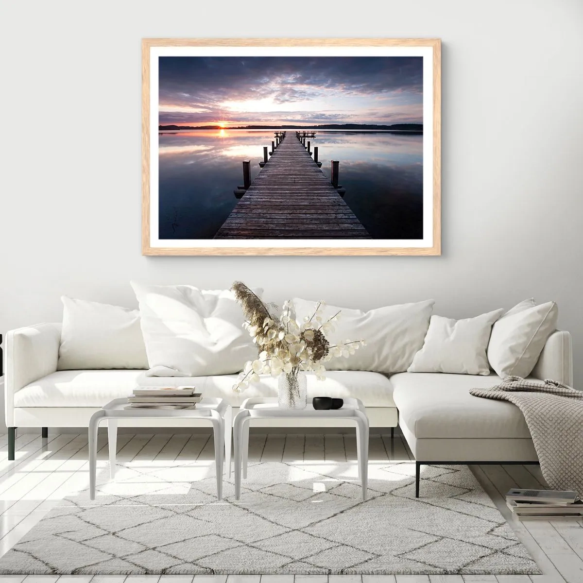 Plakat w ramie jasny dąb - Cicha granica dnia i nocy - 70x50 cm