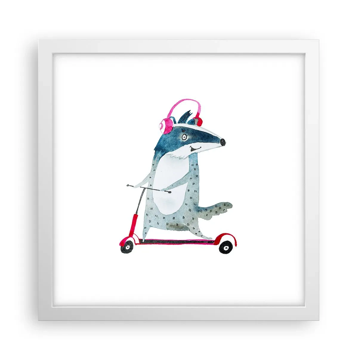 Plakat w białej ramie - Borsucze radości - 30x30 cm