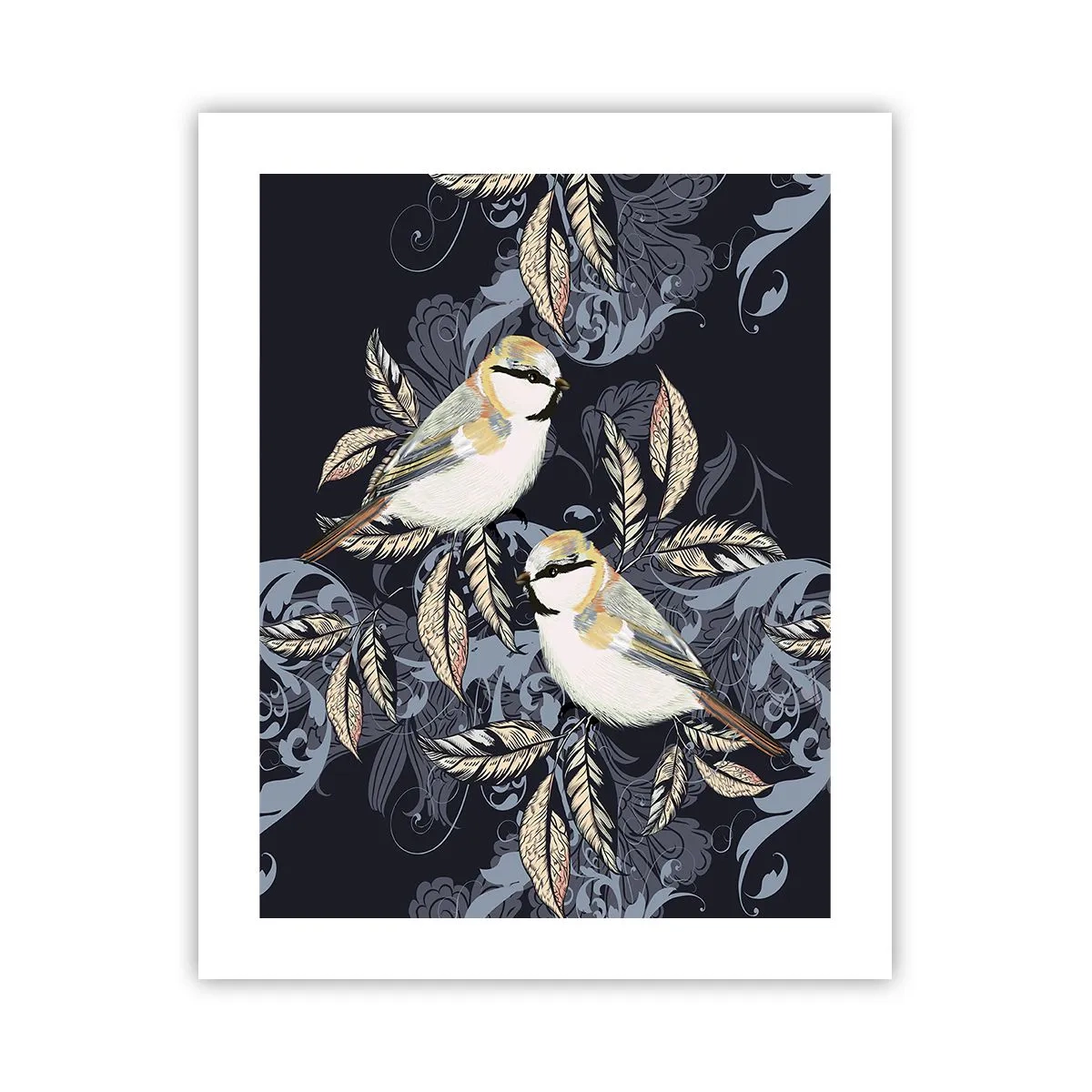 Plakat - Żółto-błękitny trel - 40x50 cm