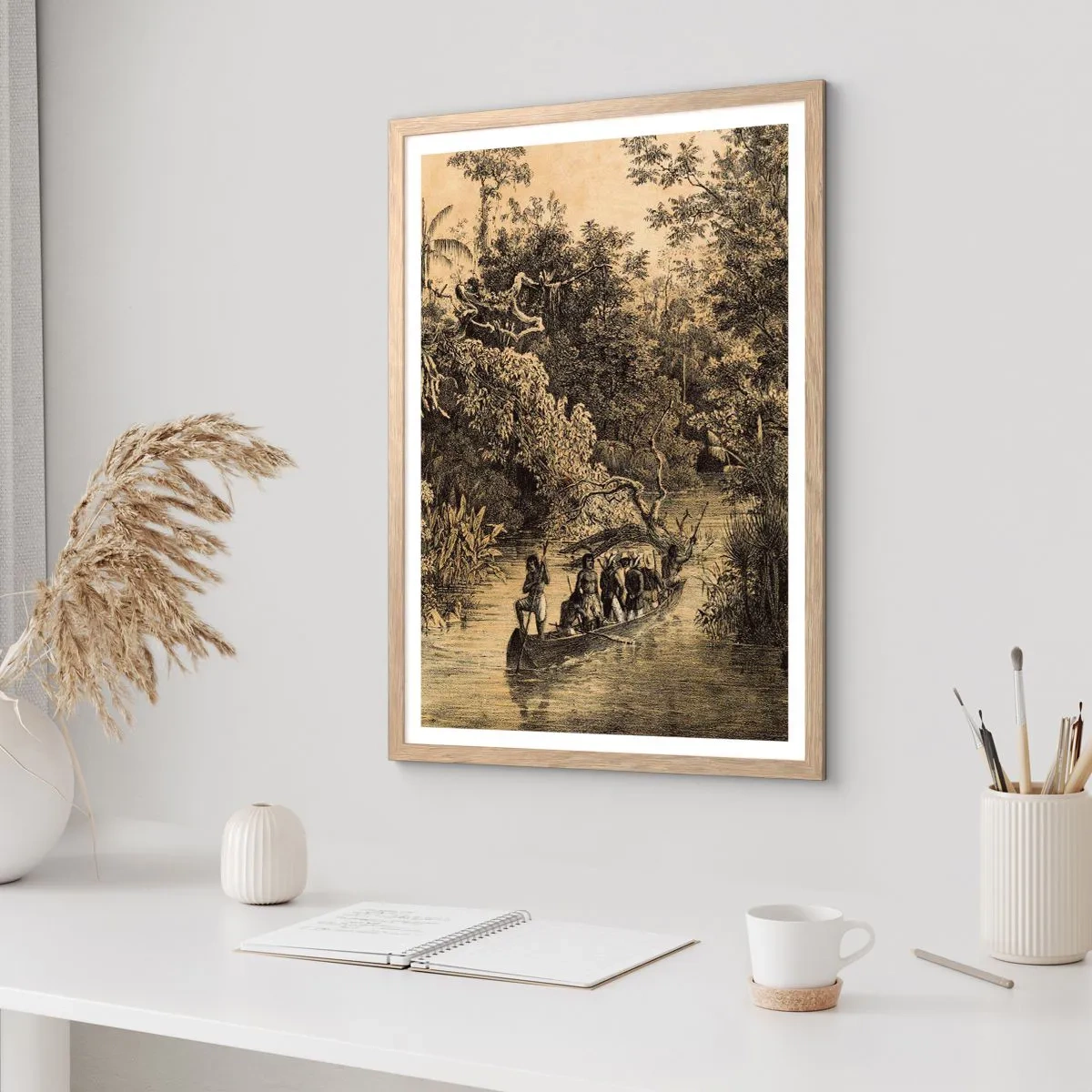 Plakat w ramie jasny dąb - Wyprawa do źródła - 70x100 cm