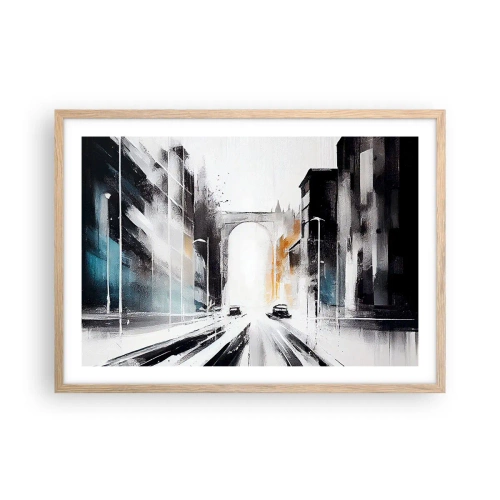 Plakat w ramie jasny dąb - Studium miasta: architektura i ruch - 70x50 cm