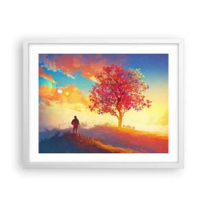 Plakat w białej ramie - Pielgrzym u celu - 50x40 cm