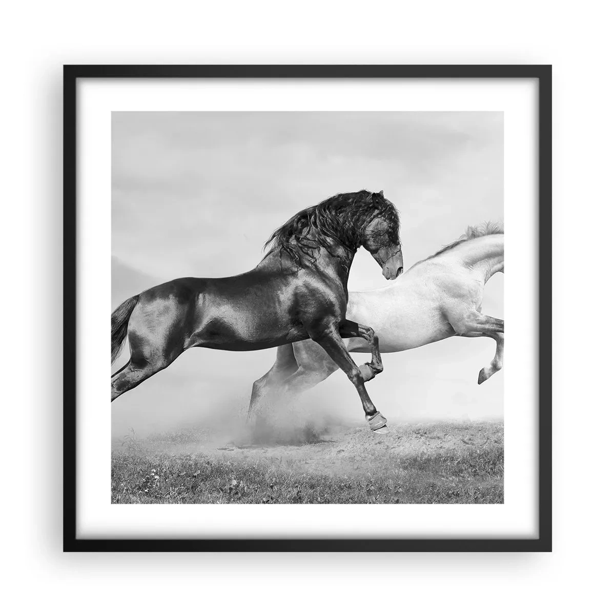 Plakat w czarnej ramie - Anioły i demony - 50x50 cm