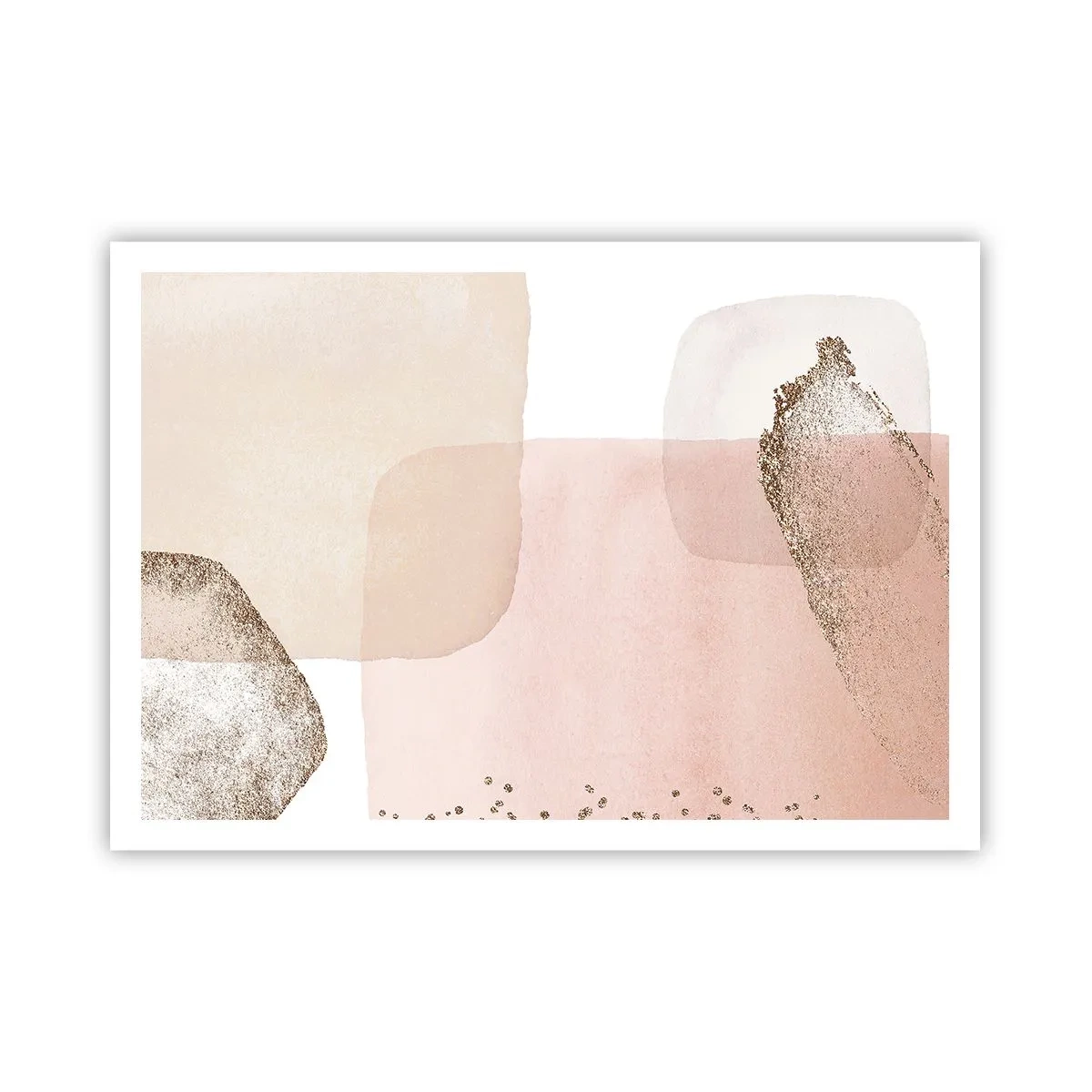 Plakat - Pastelowe plamy z elementami złota - 100x70cm - Spojrzenie przez kolor - Nowoczesna dekoracja ścienna do salonu i sypialni ARTTOR