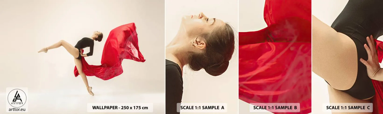 Fototapeta Próbka Standard Eco - Czerwone i czarne - Baletnica, Taniec, Balet - 100x30 cm