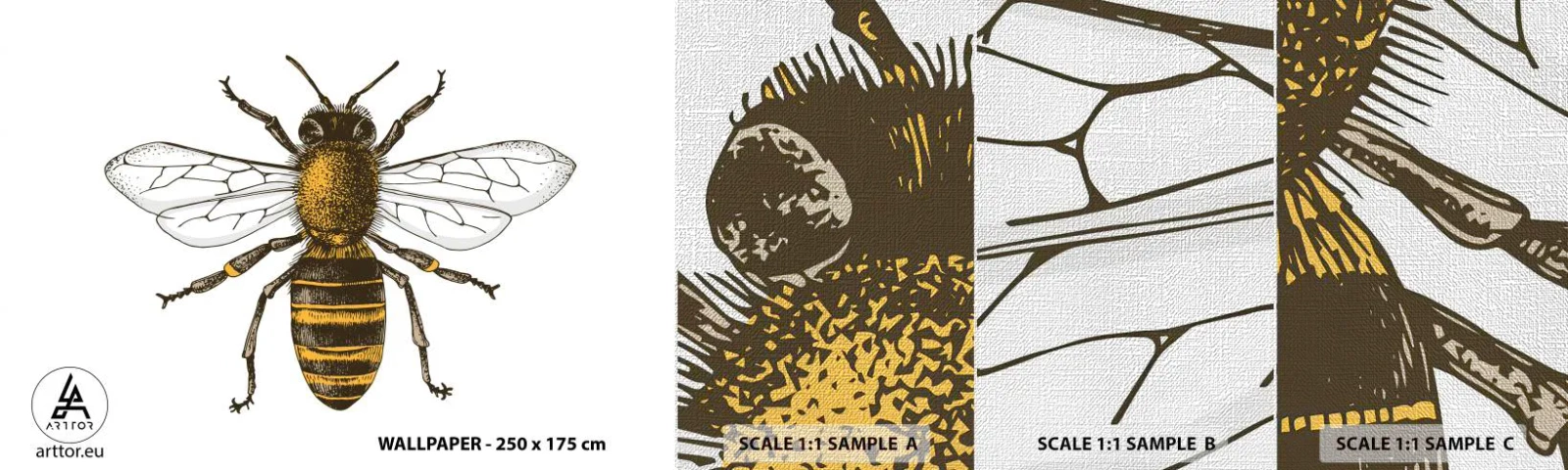 Fototapeta Próbka Premium Canvas - Piękna i dobra - Pszczoła, Owad, Natura - 100x30 cm