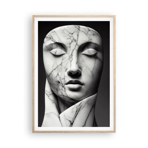 Plakat w ramie jasny dąb - Marmurowe kształty - 70x100 cm