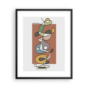 Plakat w czarnej ramie - Abstrakcja: kolorowy pląs - 40x50 cm
