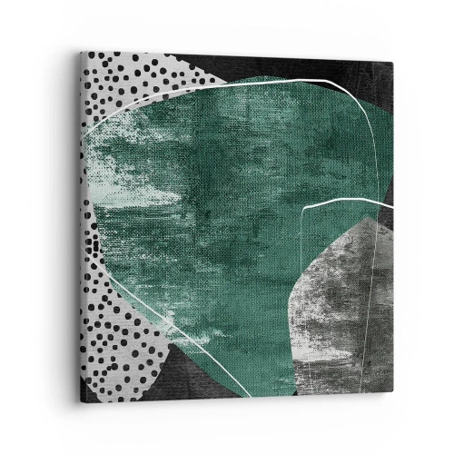 Obraz na płótnie - Barwna abstrakcja z płatkiem złota - 30x30 cm
