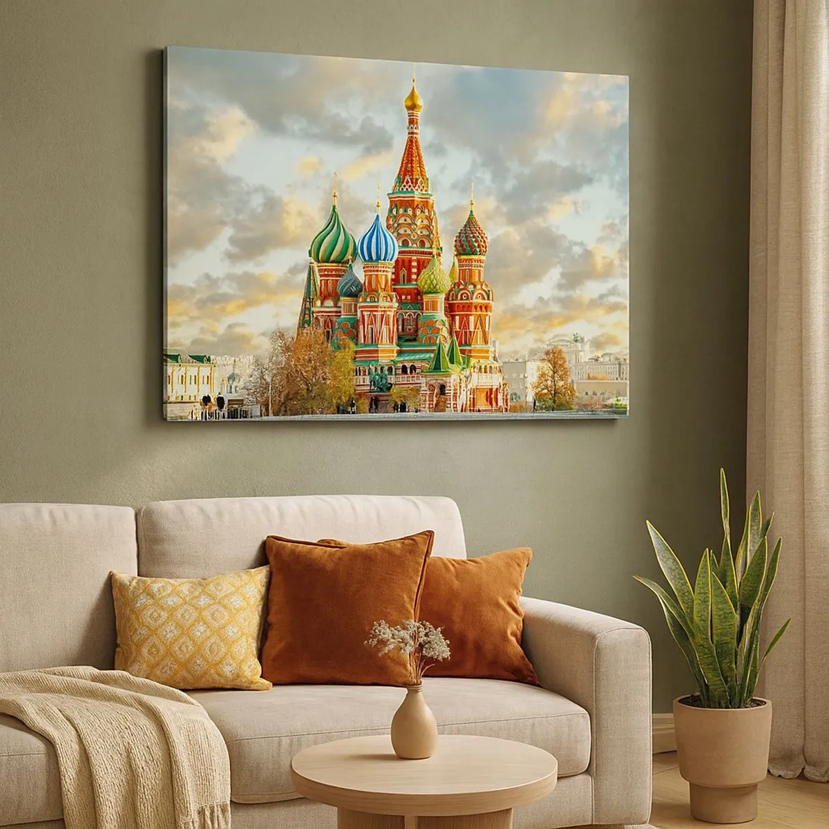 Obraz na płótnie - Kolorowa katedra z charakterystycznymi kopułami - 70x50cm - Nawet Disney by nie wymyślił - Nowoczesna dekoracja ścienna do salonu i sypialni ARTTOR