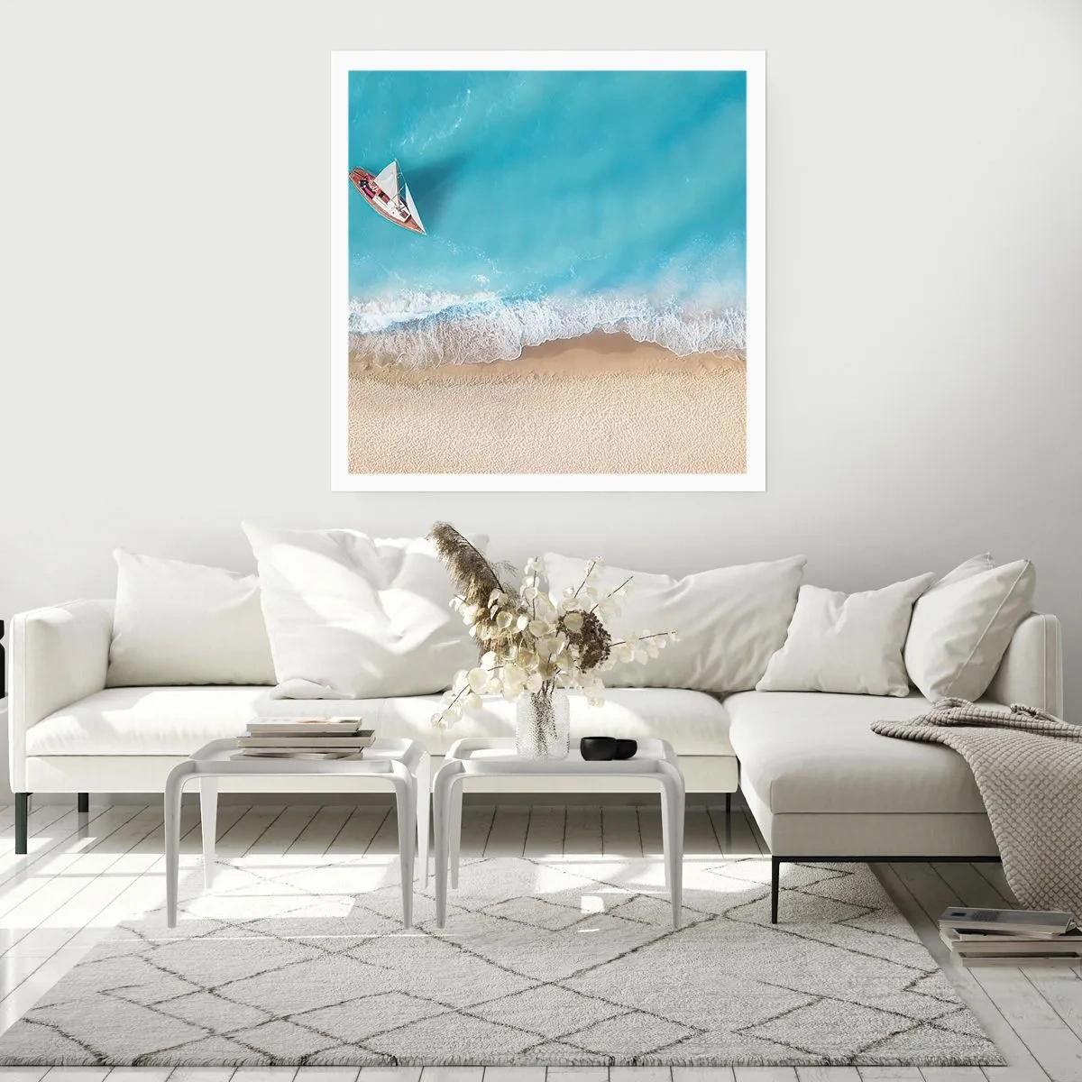 Plakat - Na granicy błękitu i złota - 60x60 cm