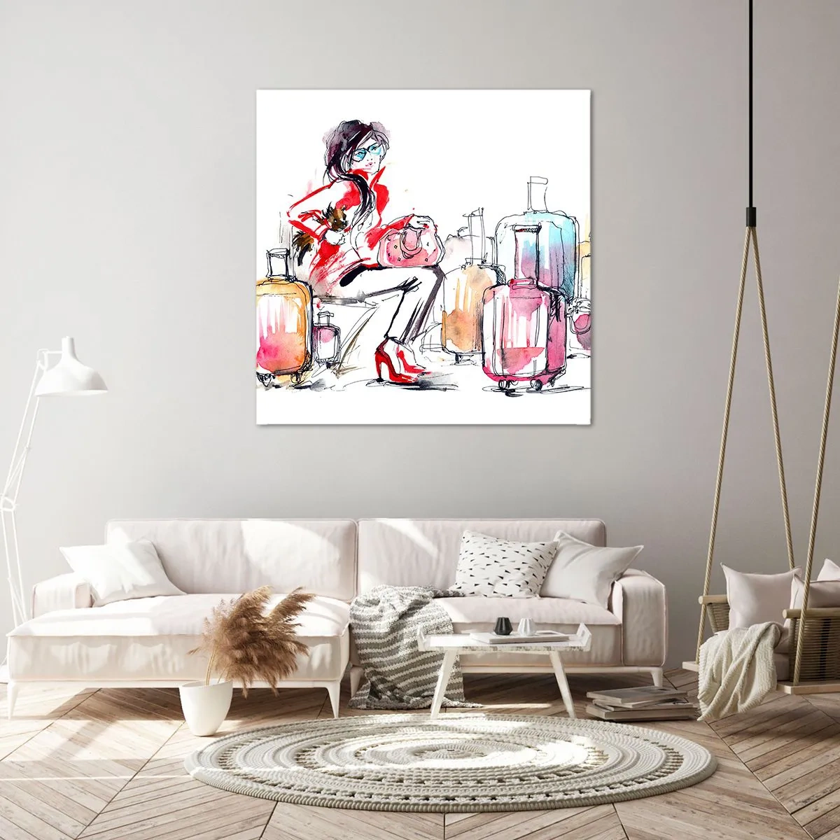 Obraz na płótnie - Siądźmy przed podróżą - 60x60 cm