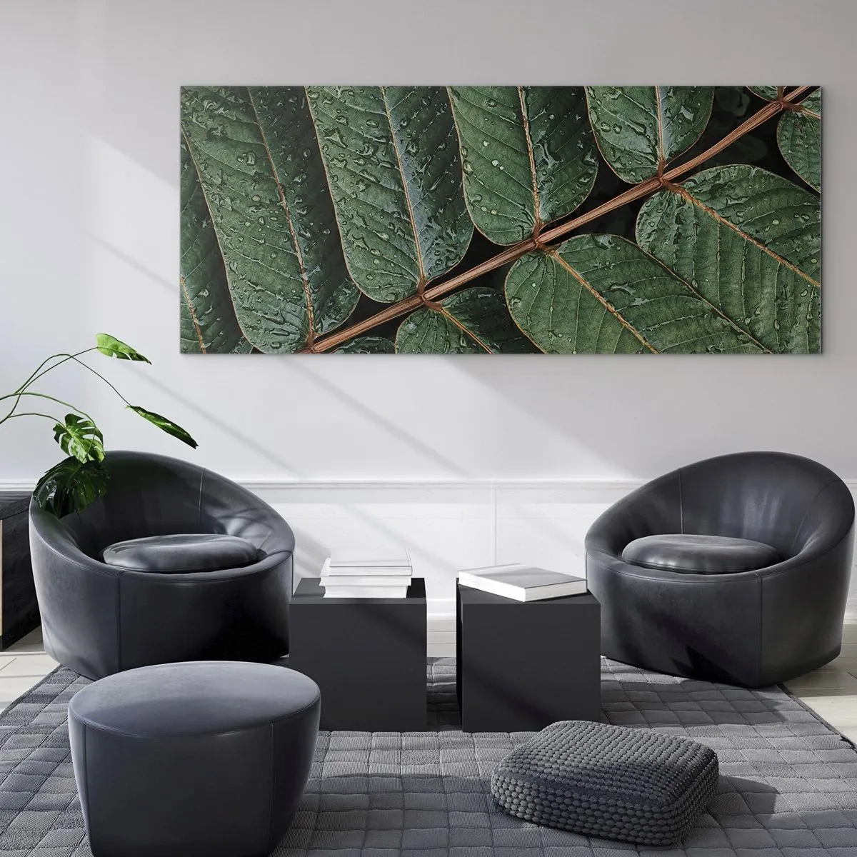 Obraz na szkle - W zielonym rytmie - 100x40 cm