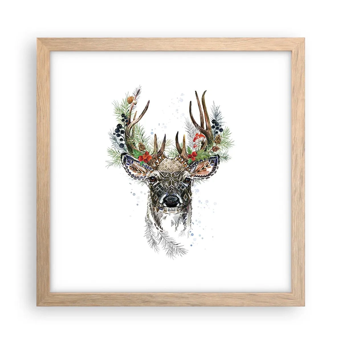 Plakat w ramie jasny dąb - W świątecznej szacie - 30x30 cm