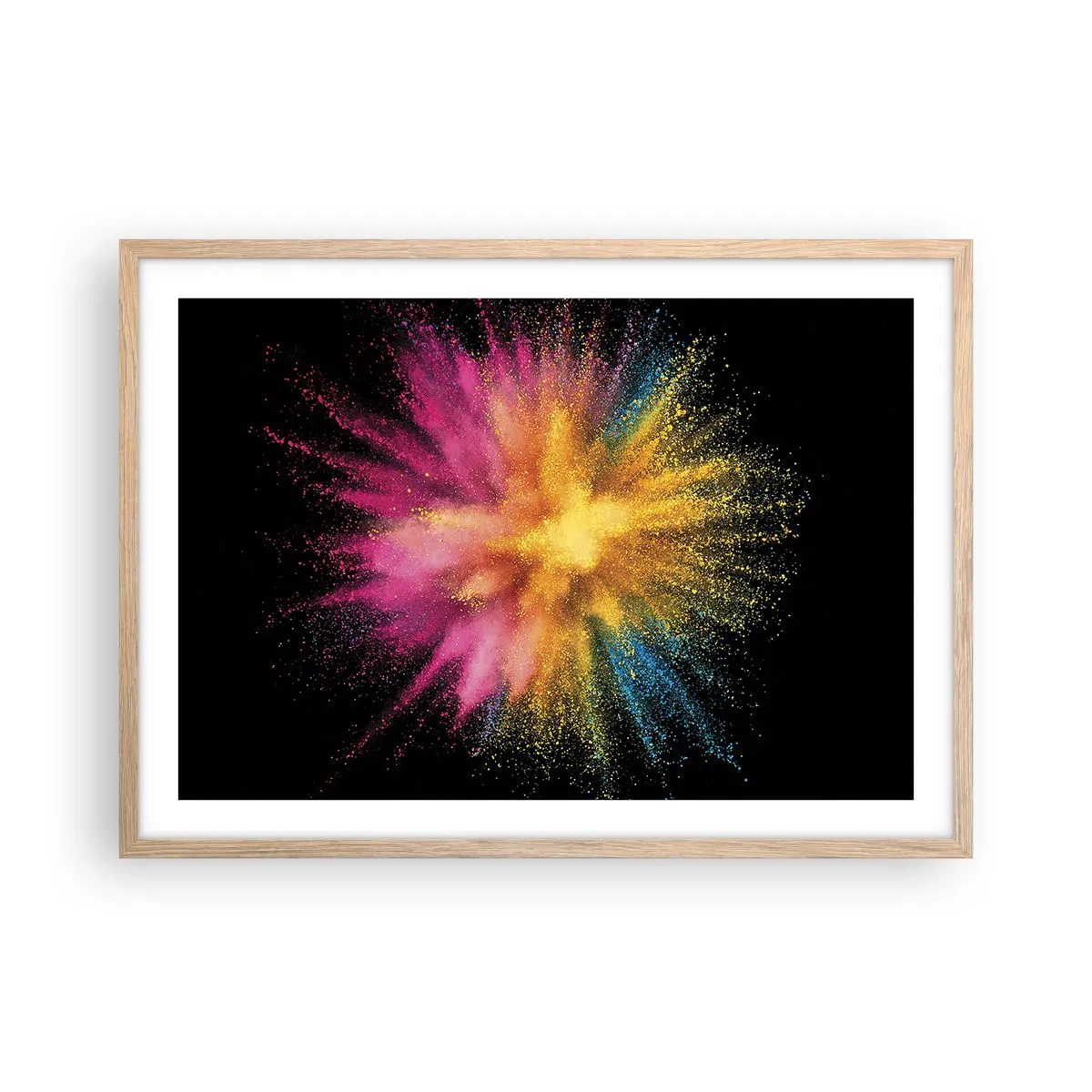 Plakat w ramie jasny dąb - Narodziny barw  - 70x50 cm